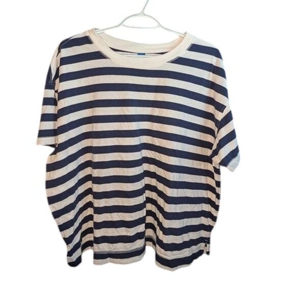 *3 FOR $9* Old Navy Short Sleeve Vintage Striped Easy Navy Striped Tee Top Shirt - Picture 2 of 3